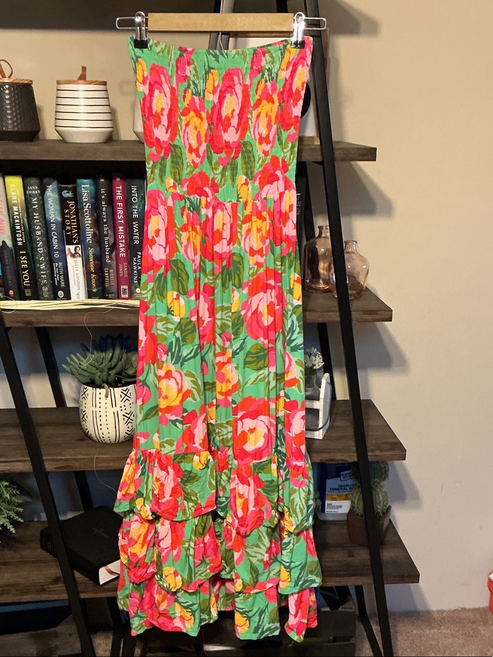 Abel The Label Mimosa floral strapless maxi dress Size S